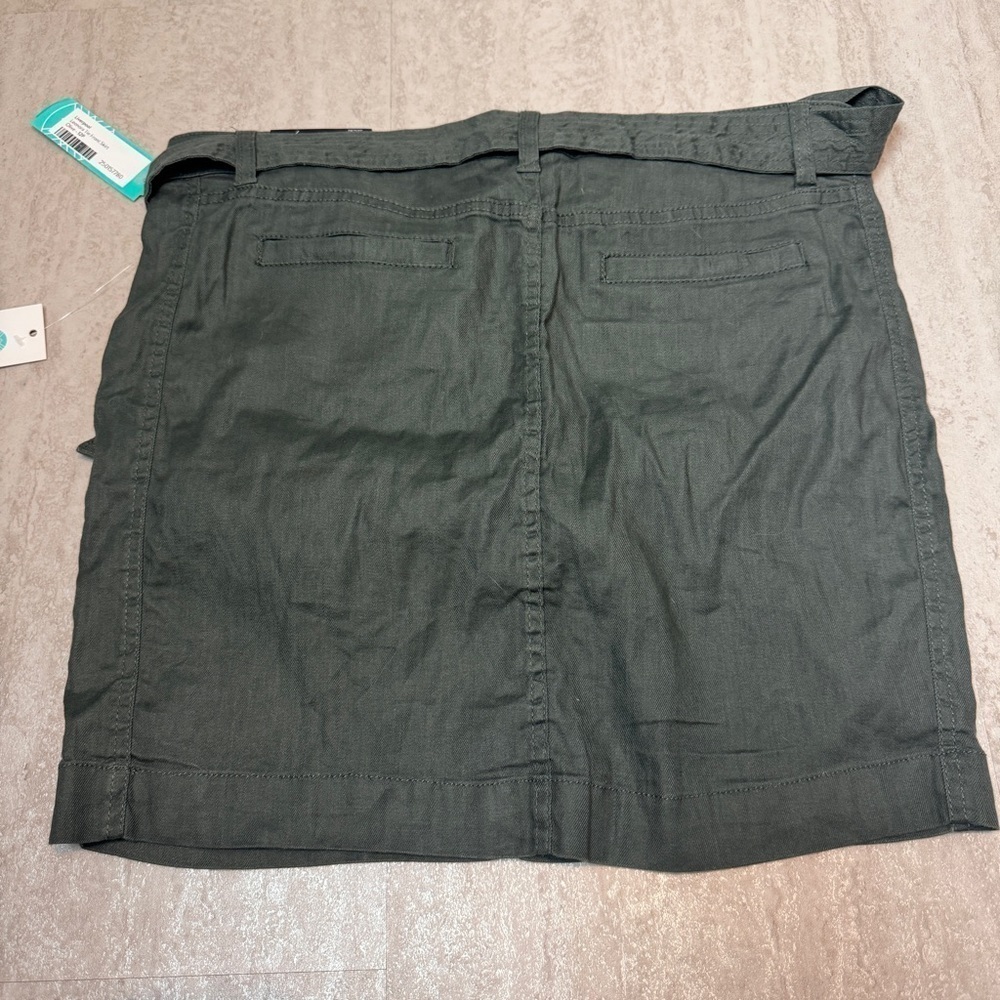 Liverpool skirt Lorena tie front skirt fennel olive green size 12P NWT - Picture 9 of 10